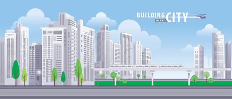 White Building in the City vector