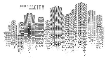 Dots Making Up Sky Line  vector