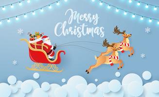 Origami paper Merry Christmas Card vector