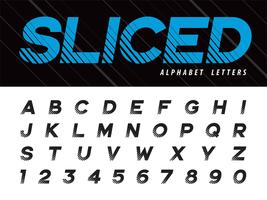 Vector de números y letras del alfabeto moderno Glitch