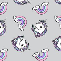 Cartoon unicorn pattern seamless background  vector