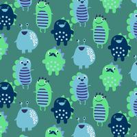 Hand drawn baby monsters pattern  vector