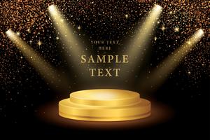 Spotlight on stage and Gold Glitter  vector