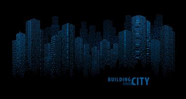 Pano Building abstract Blue vector