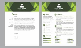 Currículum CV Tapa Limpiar Encabezado Color verde vector