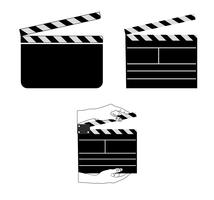 Film clappers on white vector