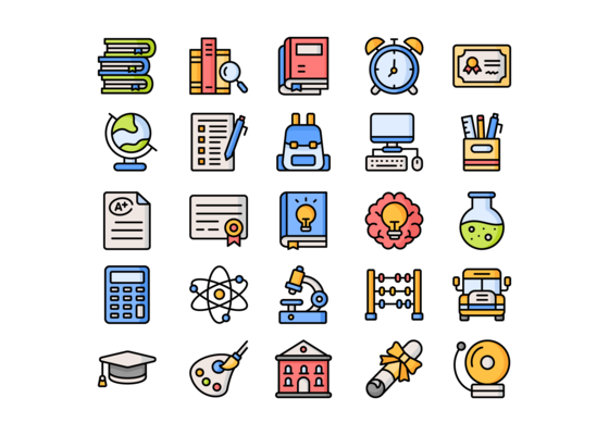 School Icons - Filled Line
