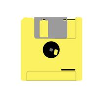 vintage floppy disk on white vector