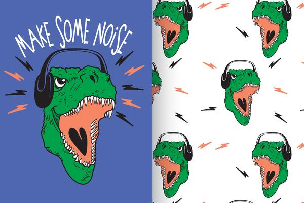 Make Some Noise Hand Drawn dinosaur with pattern set 674409 Vector Art at Vecteezy Make Some Noise Hand Drawn dinosaur with pattern set 674409 Vector Art at Vecteezy