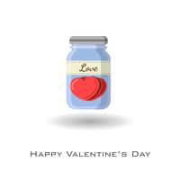 Hearts in Jar labeled love  vector