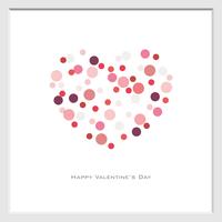 Valentine's day background with Random circle dots vector