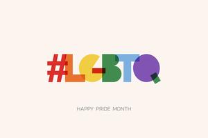Ilustración del mes del orgullo LGBT con tipografía vector