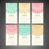 Mandala Note Card Set  vector