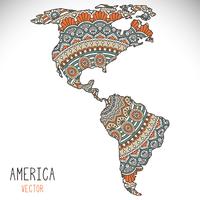 Ilustración de mapa mundial de Mandala vector