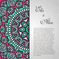 Invitation card with lace ornament. vector