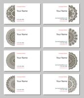 Set of henna business cards   vector