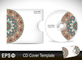 CD cover design template in ethnic style vector