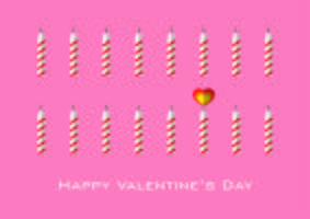Velas con llama en forma de corazón para San Valentín vector