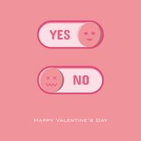 Sí y sin botón para elegir para el día de San Valentín vector