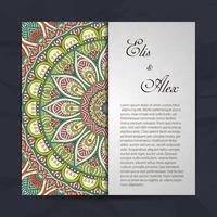 Invitation card with lace ornament. vector