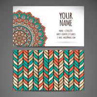 Business Cards in Ethnic Style. Vintage decorative elements.