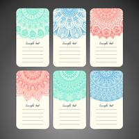 Business Cards Set in Ethnic Style. Vintage decorative elements.