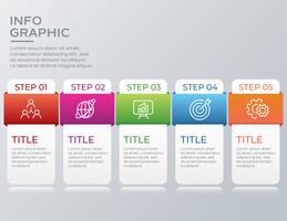 Modern business infographic with five steps vector