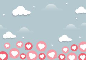 Flying Heart Chat light background  vector