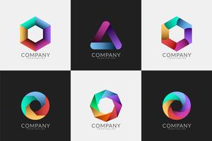 set of abstract modern logos