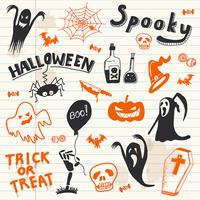 Halloween Doodles Elements. vector