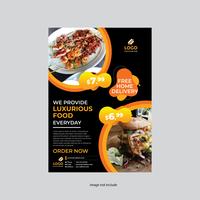 restaurant flyer modern design yellow and black color vector