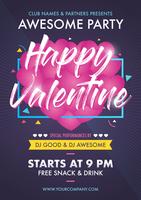 Valentine's Day Party Club Event Flyer Designs Layout Template vector