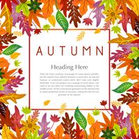 Autumn floral frame with colorful leaf vector