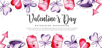 Watercolor Valentine Banner vector