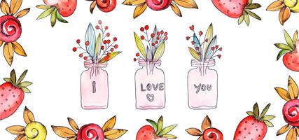 I love you Valentine Banner vector