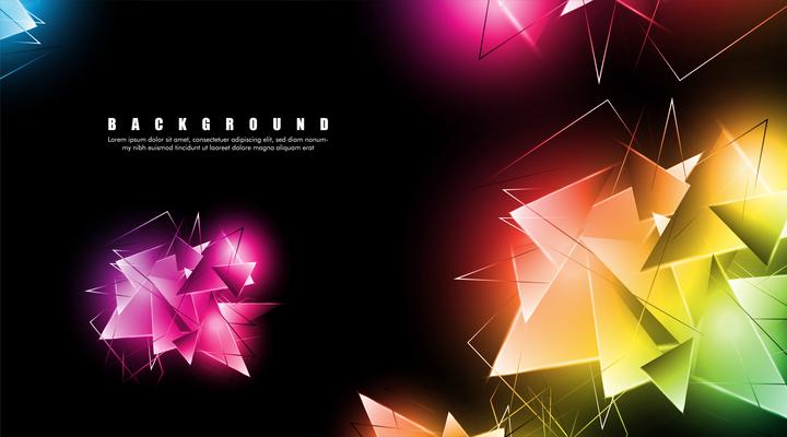Wallpaper glowing triangles that overlap