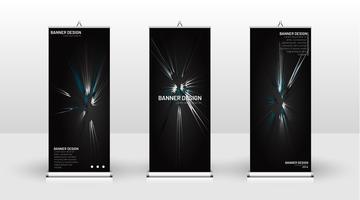 Plantilla de banner vertical negro vector