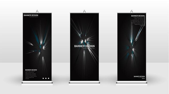 Black Vertical banner template 