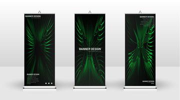 Diseño de plantilla de banner verde vertical vector