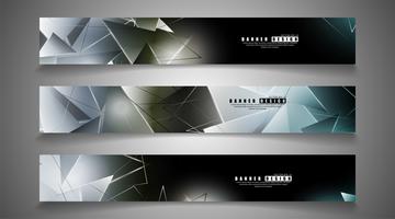 banner with luminous triangles  vector