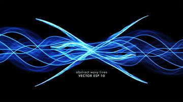 Abstract vector of blue wave lines 