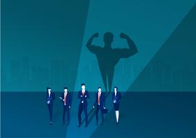 superhero businessman standing for show with strong silhouette vector