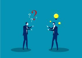 two business men share ideas vector