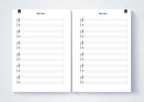 Blank Music stave template  vector