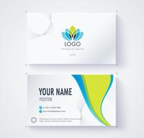 Blue and Green Business card template 