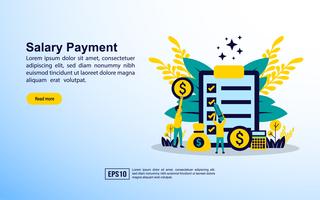 Salary payment landing page  vector