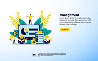 Management web page template  vector