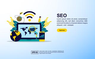 Página web informativa de SEO vector