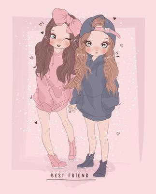 cute best friend drawings for girls