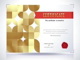 Golden certificate template vector